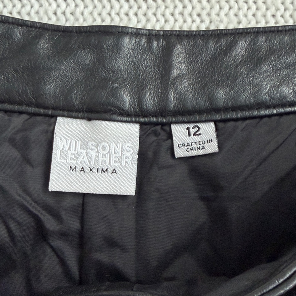 Wilson’s Genuine Leather Mini Skirt Black Size 12 - Picture 2 of 7